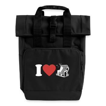 I Love Beach Chair - Heart - Hobby - Roll Top Backpack with Two Handles - black - Front