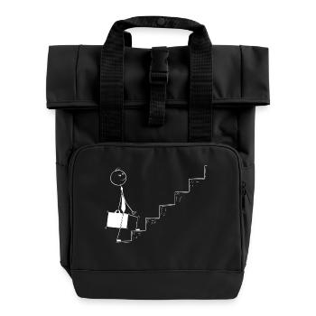 success Steps - Roll Top Backpack with Two Handles - black - Front
