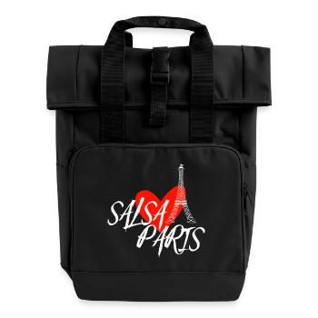 Salsa Dance chemise blanche Paris - Sac à dos Roll Top à deux anses - noir - Devant