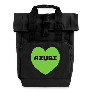Herz Azubi gruen - Rolltop Rucksack mit zwei Griffen - Schwarz - Vorne
