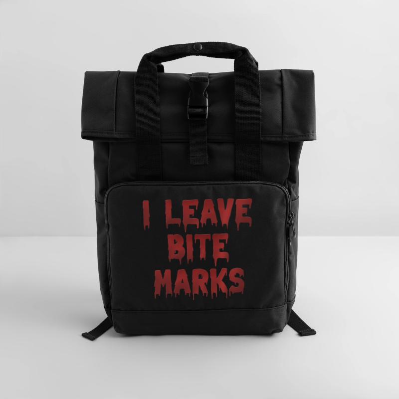bite marks blutspuren Rolltop Rucksack mit zwei Griffen