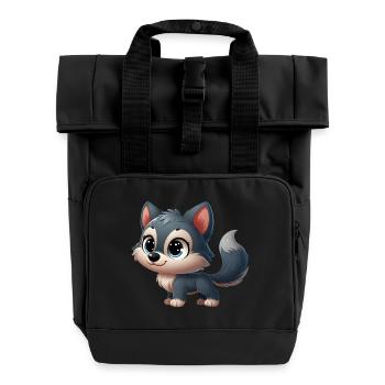 Wolf 3 - Roll Top Backpack with Two Handles - black - Front