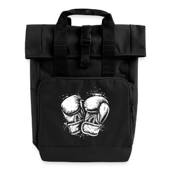 Boxhandschuhe Zeichnung - Rolltop Rucksack mit zwei Griffen - Schwarz - Vorne