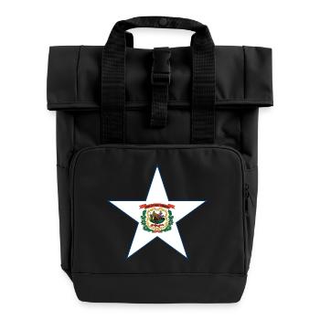 West Virginia Fan Shirt – Natur & Stolz - Rolltop Rucksack mit zwei Griffen - Schwarz - Vorne