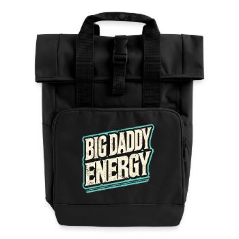 Big Dad Energie Retro - Rolltop Rucksack mit zwei Griffen - Schwarz - Vorne