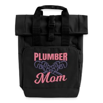 Klempnerin Mutter - Rolltop Rucksack mit zwei Griffen - Schwarz - Vorne