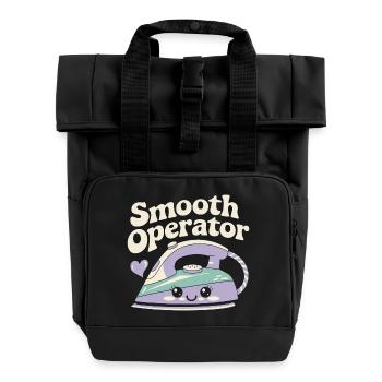 Kawaii Household Iron - Roll Top Backpack with Two Handles - black - Front