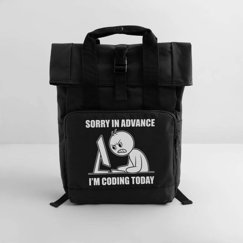 Proud software developer for programming students Roll Top Backpack with Two Handles