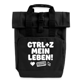 Ctrl Z My Life Tech Humor - Roll Top Backpack with Two Handles - black - Front