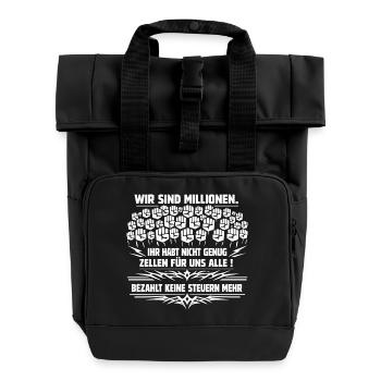 Wir Sind Millionen - Rolltop Rucksack mit zwei Griffen - Schwarz - Vorne