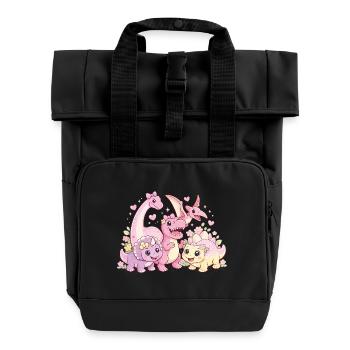 Meuble Troupe de Dinos Filles Mignonnes - Sac à dos Roll Top à deux anses - noir - Devant