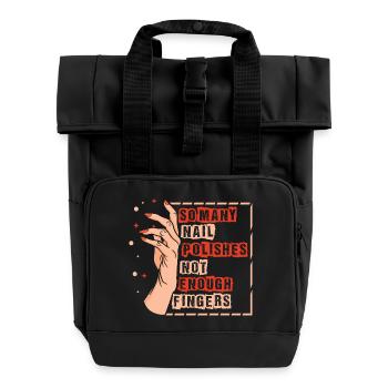 Nageldesigner Nageldesignerin Kosmetik Nagelstudio - Rolltop Rucksack mit zwei Griffen - Schwarz - Vorne