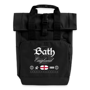 Bath England Streetwear Travel Souvenir - Roll Top Backpack with Two Handles - black - Front