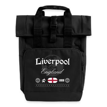Liverpool England Streetwear Reise Souvenir - Rolltop Rucksack mit zwei Griffen - Schwarz - Vorne