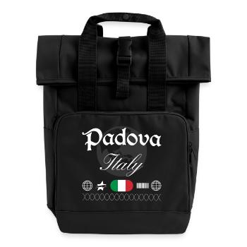 Padua Italien Streetwear Reise Souvenir - Rolltop Rucksack mit zwei Griffen - Schwarz - Vorne
