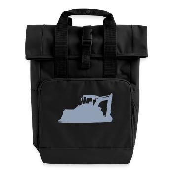 Baggerfahrer und Baugeräteführer Silhouette – - Rolltop Rucksack mit zwei Griffen - Schwarz - Vorne