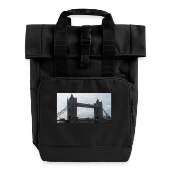 Tower Brücke London - Rolltop Rucksack mit zwei Griffen - Schwarz - Vorne