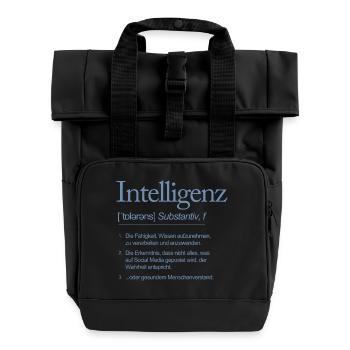 Intelligenz Wortdefinition Wissen Social Media - Rolltop Rucksack mit zwei Griffen - Schwarz - Vorne