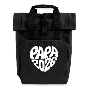 Papa 2026 - Rolltop Rucksack mit zwei Griffen - Schwarz - Vorne