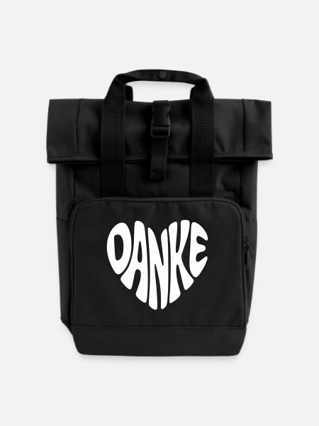 Danke - Rolltop Rucksack mit zwei Griffen - Schwarz
