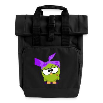 Mrs. Birdie - Roll Top Backpack with Two Handles - black - Front