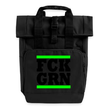 Fck grn - Roll Top Backpack with Two Handles - black - Front