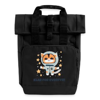 Bereit für Abenteuer! - Rolltop Rucksack mit zwei Griffen - Schwarz - Vorne