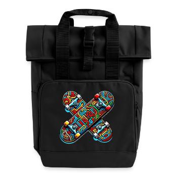 Skateboard - Sac à dos Roll Top à deux anses - noir - Devant