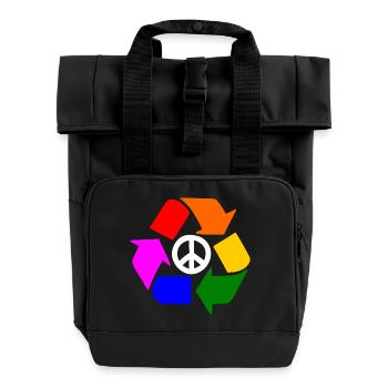 Signe lgbt de paix - signe de paix - Sac à dos Roll Top à deux anses - noir - Devant