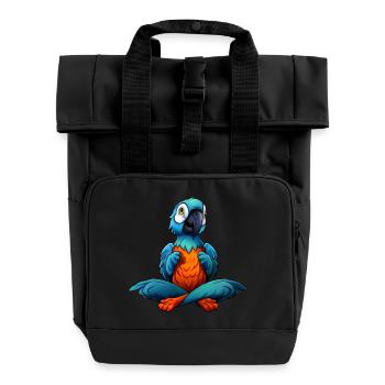 Yoga perroquet - Sac à dos Roll Top à deux anses - noir - Devant