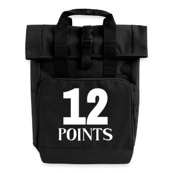 Eurovision Song Contest 12 Punkte - Rolltop Rucksack mit zwei Griffen - Schwarz - Vorne