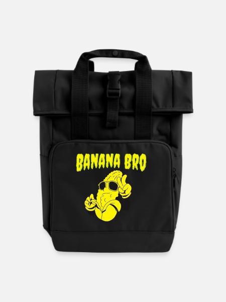 Banana Bro – Une banane fraîche avec du style - Sac à dos Roll Top à deux anses - noir