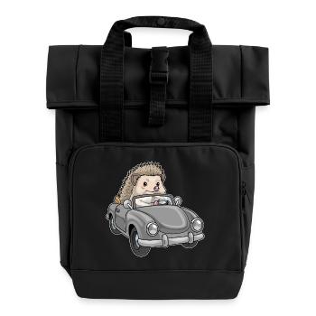 Igel Auto - Rolltop Rucksack mit zwei Griffen - Schwarz - Vorne