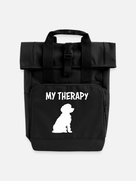 My Therapy - Hunde - Rolltop Rucksack mit zwei Griffen - Schwarz