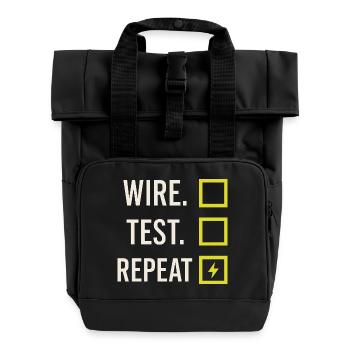 Apprenti électricien, étudiant dans le métier d’électricien - Sac à dos Roll Top à deux anses - noir - Devant