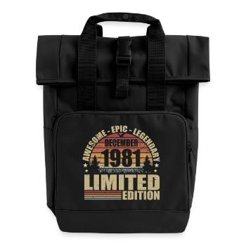 Dezember 1981 - Limitierte Auflage Dezember 1981 - Rolltop Rucksack mit zwei Griffen - Schwarz - Vorne