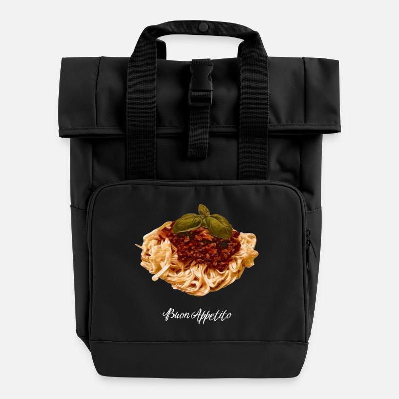 spaghettis - Sac à dos Roll Top à deux anses - noir