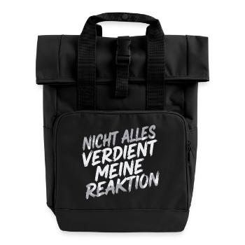 Aucune réaction - je m’en fiche - Sac à dos Roll Top à deux anses - noir - Devant