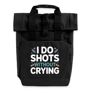 Infirmière pédiatrique : je fais des injections sans pleurer, infirmière en pédiatrie - Sac à dos Roll Top à deux anses - noir - Devant