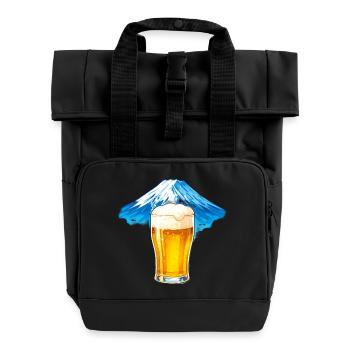 Biergipfel Panorama - Rolltop Rucksack mit zwei Griffen - Schwarz - Vorne