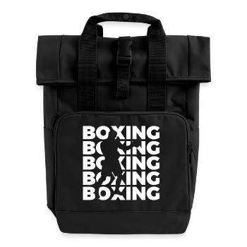 Boxing - Roll Top Backpack with Two Handles - black - Front