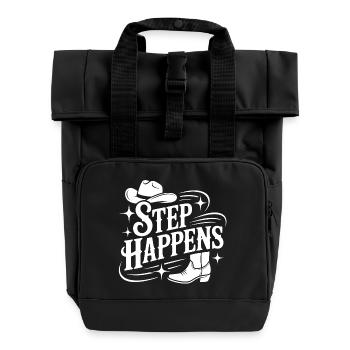 Step Happens Western Line Dance - Roll Top Backpack with Two Handles - black - Front
