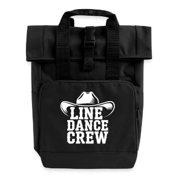 Line Dance Crew Cowboy Logo - Rolltop Rucksack mit zwei Griffen - Schwarz - Vorne