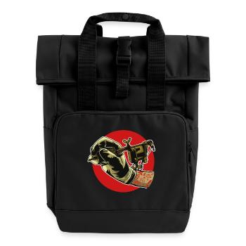 Tattoowieren rockt! - Rolltop Rucksack mit zwei Griffen - Schwarz - Vorne