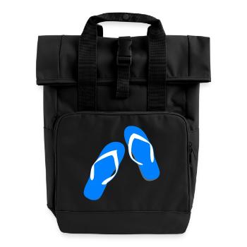beach strand summer sommer vacation urlaub300 - Rolltop Rucksack mit zwei Griffen - Schwarz - Vorne