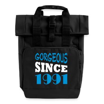 Gorgeous since 1991 - Roll Top Backpack with Two Handles - black - Front