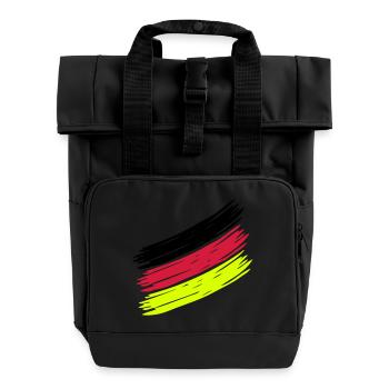 German Stripes - Deutsche Streifen - Germany - - Rolltop Rucksack mit zwei Griffen - Schwarz - Vorne