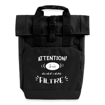 Attention sans filtre - Sac à dos Roll Top à deux anses - noir - Devant