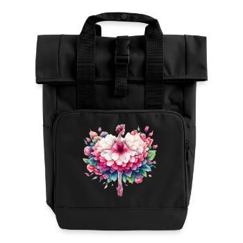 Ballet dancer with tutu - Roll Top Backpack with Two Handles - black - Front