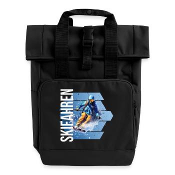 Skifahren - Rolltop Rucksack mit zwei Griffen - Schwarz - Vorne
